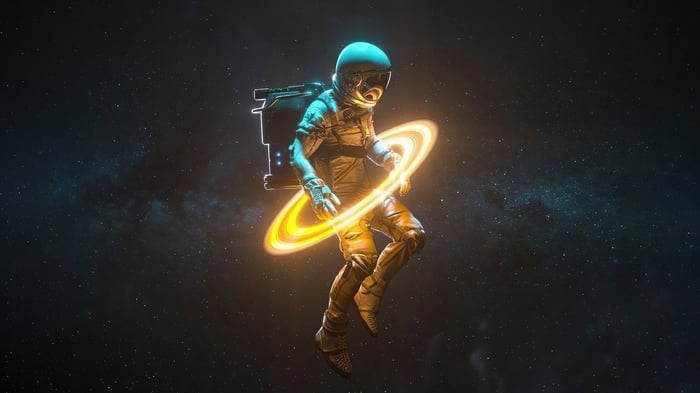 Astronaut in Space with Glowing Ring