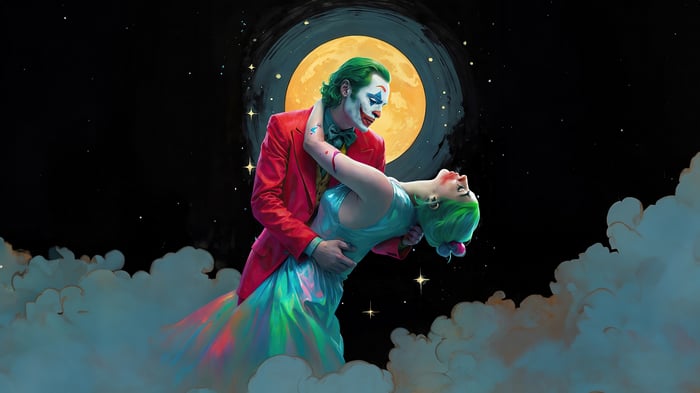 Joker and Harley Quinn dancing under the moon 4K