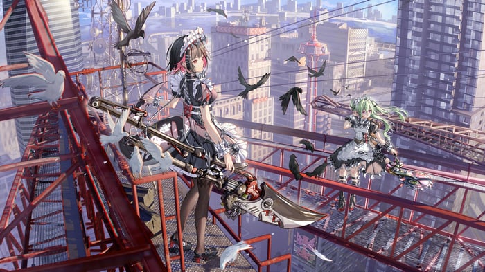 Ellen Joe from Zenless Zone Zero with a large weapon
