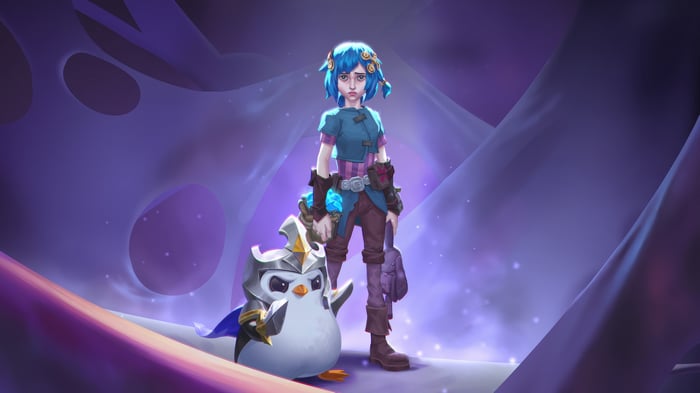 Jinx and a creature in Teamfight Tactics 4K