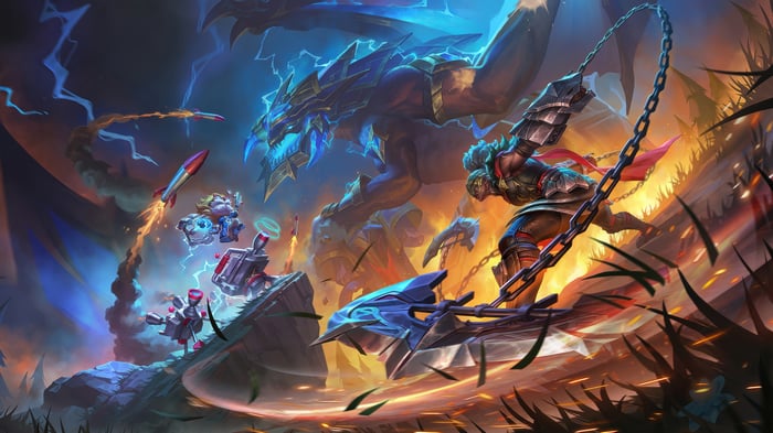 League of Legends: Ambessa and Dragon Battle 4K