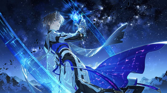Wuthering Waves 4K: Character with Blue Crystal