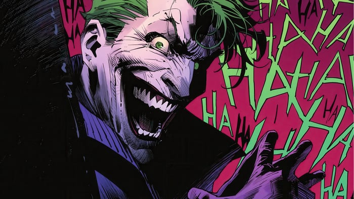 Joker laughing with HAHA background 4K