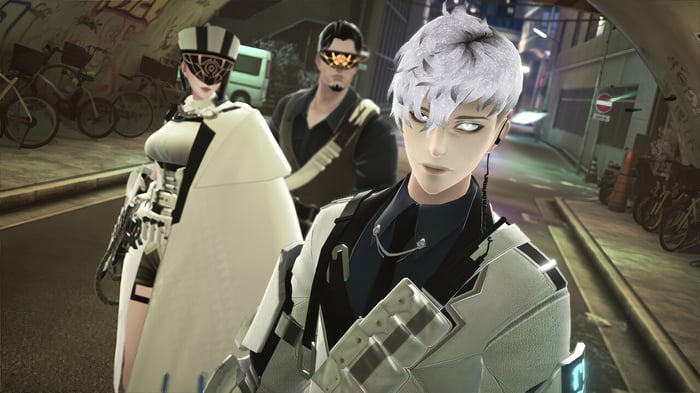 Reynatis characters in a city alley