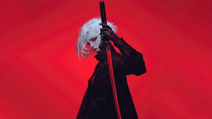 Anime Girl with Katana 4K