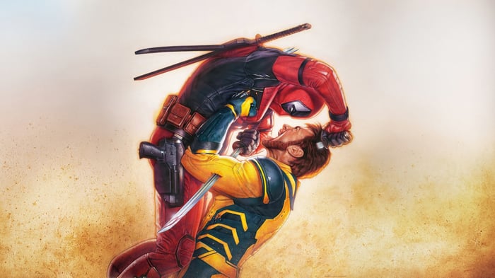 Deadpool and Wolverine Fighting 4K