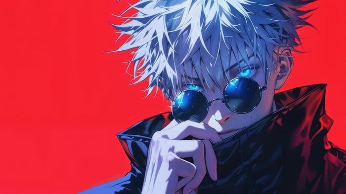 Satoru Gojo from Jujutsu Kaisen wearing sunglasses 4K