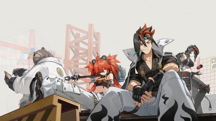 Zenless Zone Zero characters on a rooftop
