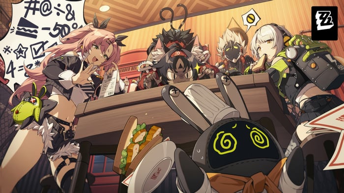 Zenless Zone Zero characters at a table