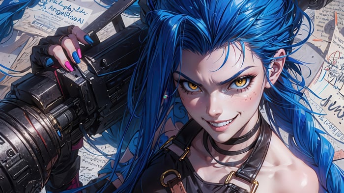 Jinx with her Cannon from League of Legends 4K