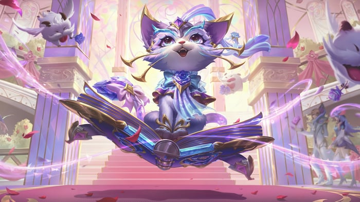 Crystal Rose Yuumi in League of Legends 4K