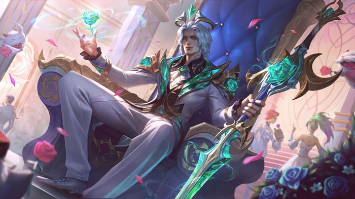 Viego with Crystal Rose in League of Legends 4K
