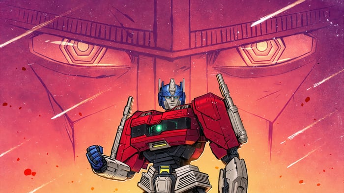Optimus Prime and Megatron in Transformers One 4K