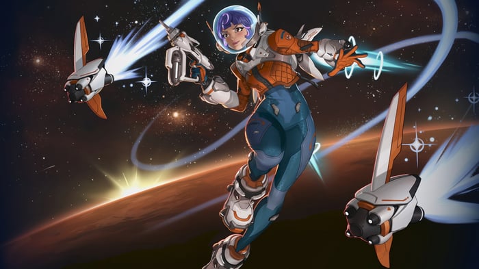 Juno from Overwatch 2 in Space