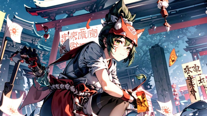 Kiriko from Overwatch 2 in a shrine setting