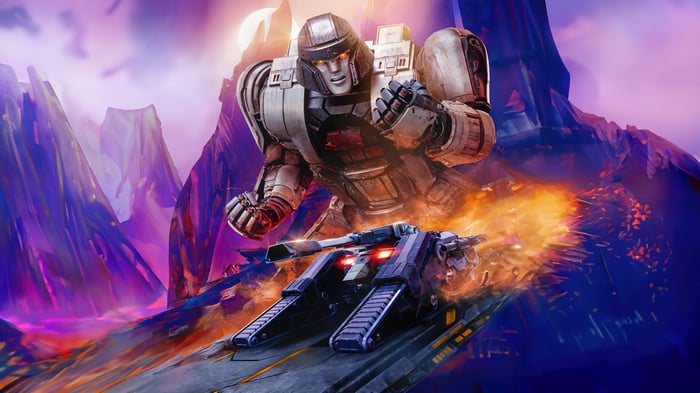 Megatron and Tank in Transformers One 4K