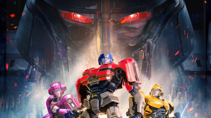Transformers One: Optimus Prime, Elita-1, Bumblebee, and Megatron