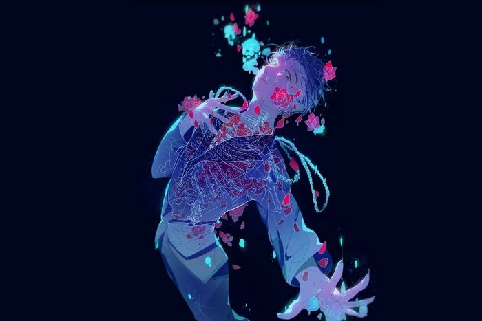 Yuuri Katsuki with roses