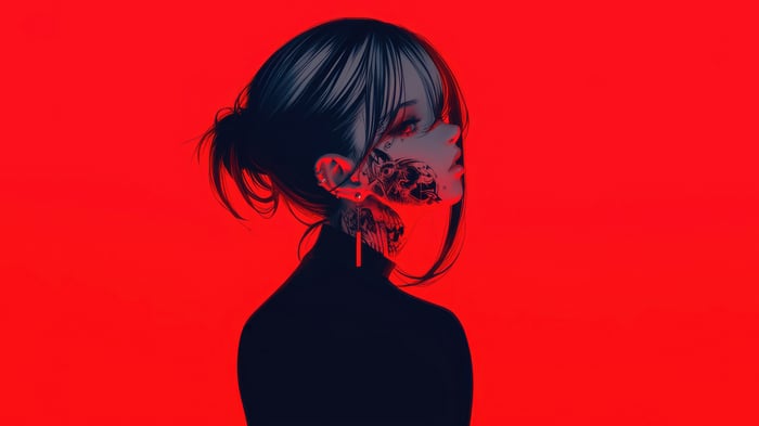 Anime Girl with Tattoos 4K