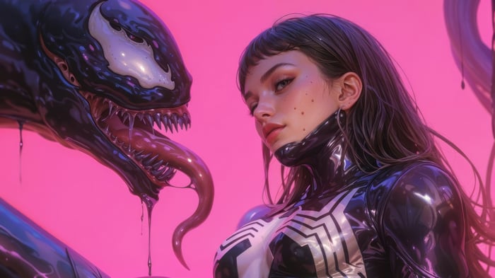 Venom Symbiote with Anime Girl 4K