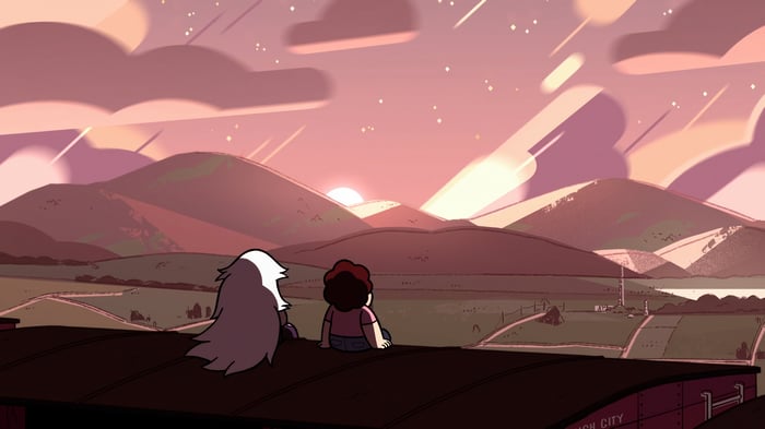 Steven Universe 4K Sunset Scenery