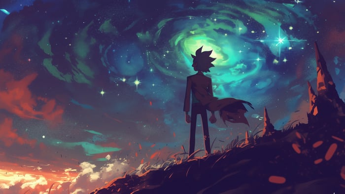 Rick Sanchez in a cosmic landscape