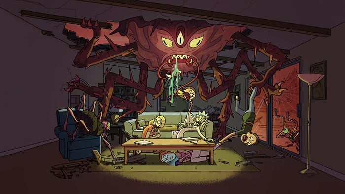 Rick and Morty: Monster Attack in Living Room 4K