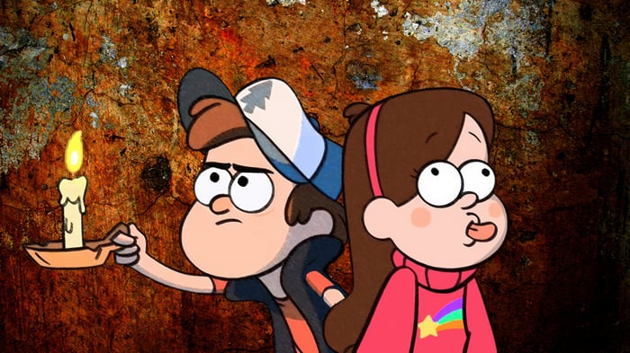 Gravity Falls: Dipper and Mabel with a Candle