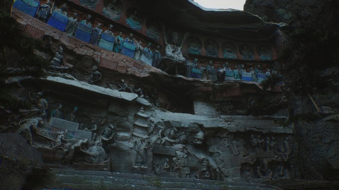 Black Myth Wukong 4K Cliff Sculptures