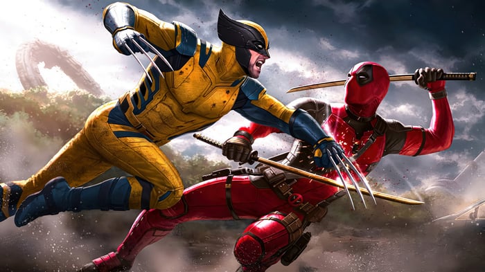 Deadpool and Wolverine Fighting 4K