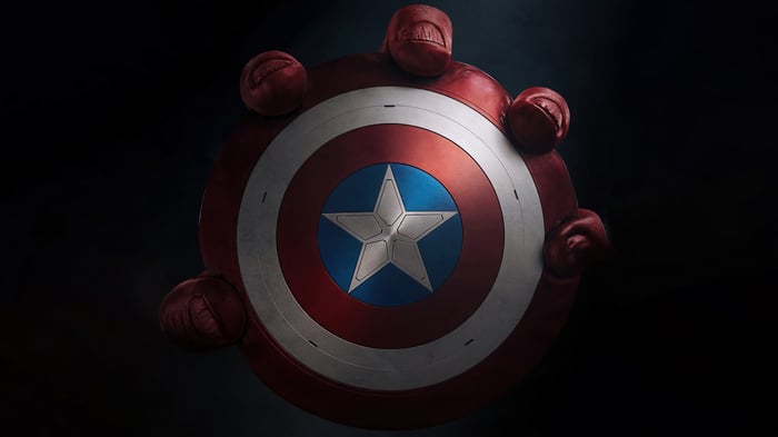 Captain America's Shield Held by Red Hulks 4K