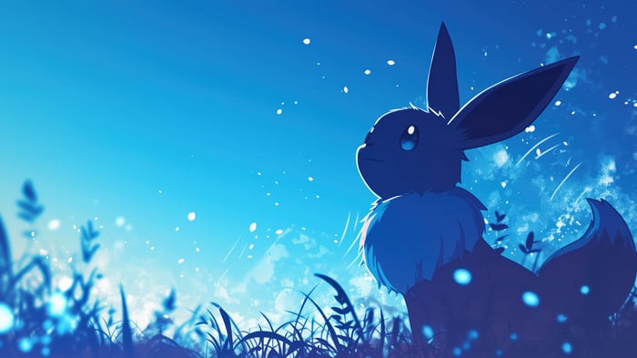 Eevee in a field at night 4K