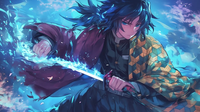 Giyu Tomioka from Demon Slayer Kimetsu no Yaiba 4K