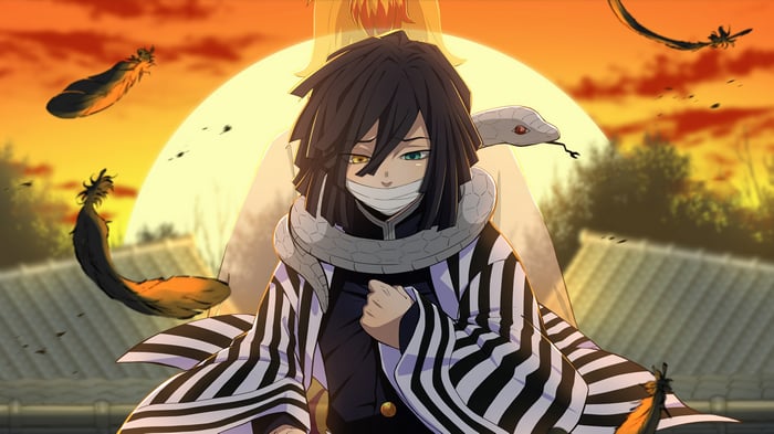 Obanai Iguro with Snake from Demon Slayer 4K