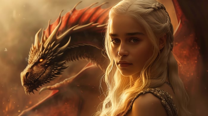 Daenerys Targaryen and Dragon 4K
