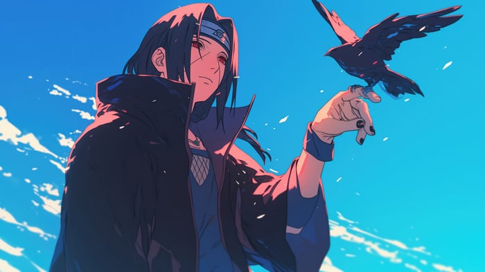 Itachi Uchiha with a Crow in 4K