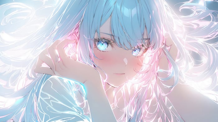 Anime Girl with White Hair in 4K