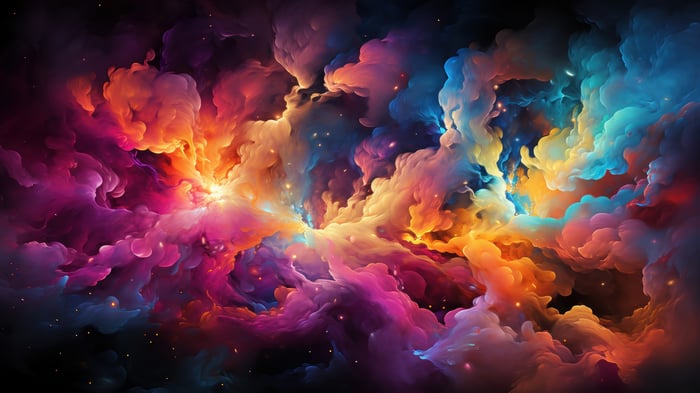 Colorful Smoke Nebula Digital Art 4K