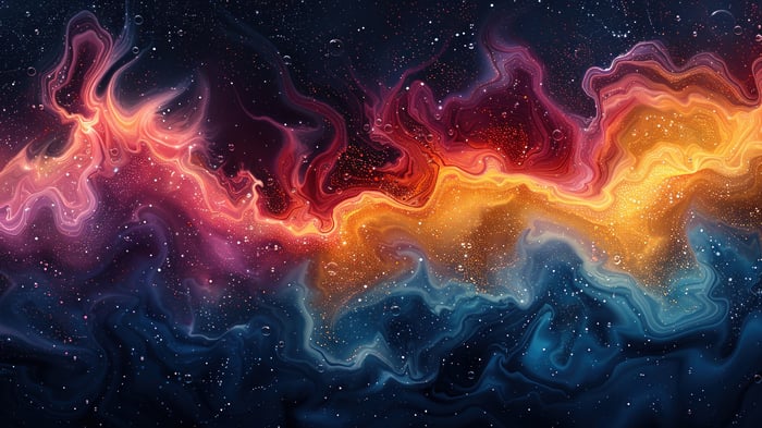 Colorful Nebula with Stars 4K Digital Art