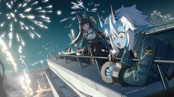 Zenless Zone Zero characters watching fireworks