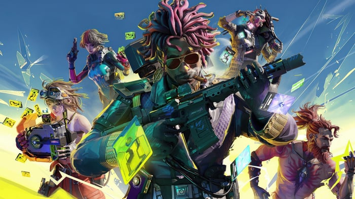 Fragpunk 4K: Characters with Weapons and Futuristic Elements