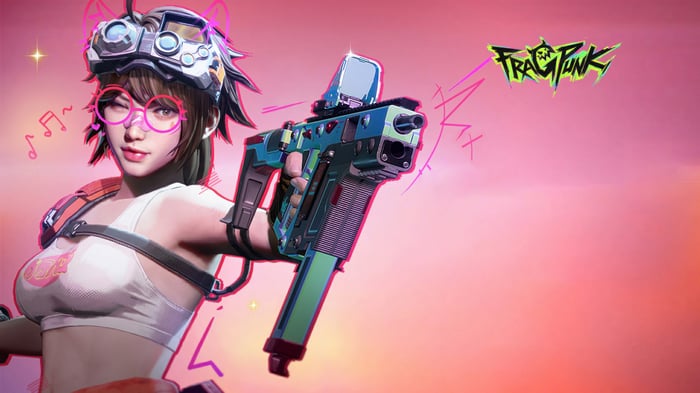 Fragpunk character with VR headset and gun