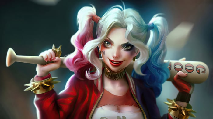 Harley Quinn with a baseball bat 4K