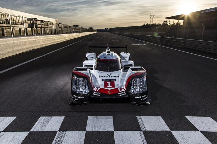 Porsche 919 Hybrid race car on track