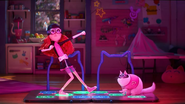 Despicable Me 4: Girl and Cat on Dance Pad