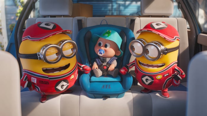 Despicable Me 4 Minions with Baby in Car Seat