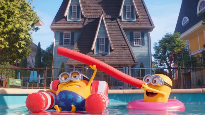 Despicable Me 4 Minions in a Pool