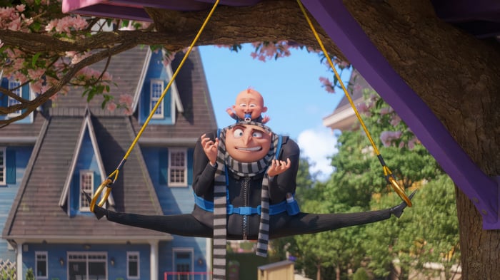 Despicable Me 4: Gru and Baby on a Swing