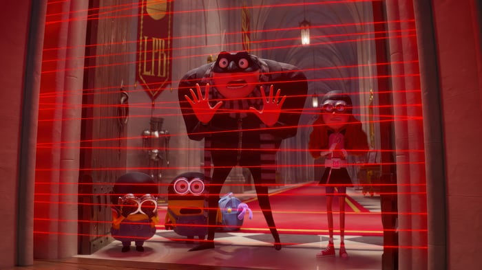Despicable Me 4: Gru and Minions caught in laser grid