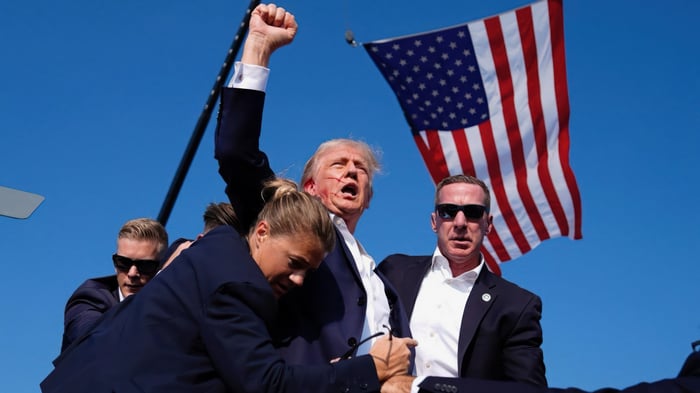 Donald Trump with American Flag